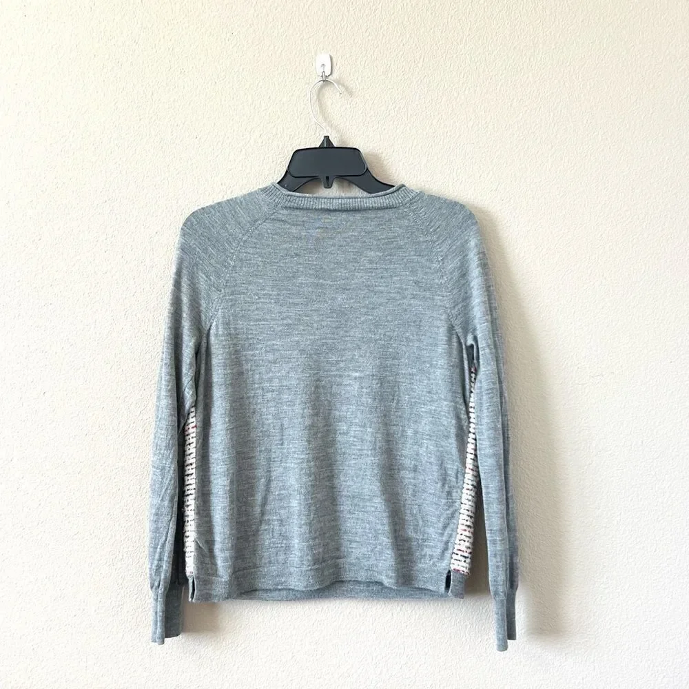 J. Crew Tweed Front Merino Wool Sweater Top